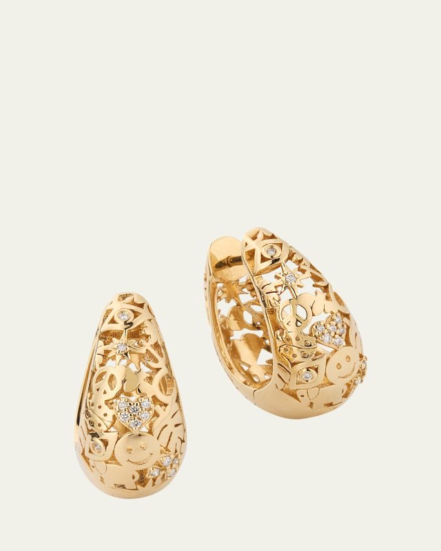 Icon Wallpaper Domed Huggie Earrings